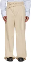 Egonlab Beige Pleated Trousers In Neutral