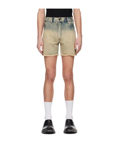 Egonlab Belt-loop Denim Shorts In Nude