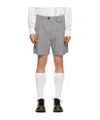 Egonlab Houndstooth Cotton Shorts In White
