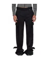 Egonlab Black Belted Cargo Pants In Black