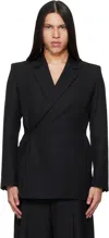 Egonlab Egonic Wool Double-breasted Suit Jacket In Black