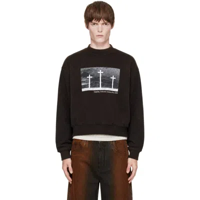 Egonlab Black Egonic 'lazarus' Crosses Sweatshirt In Aw26-025 Black Ameri