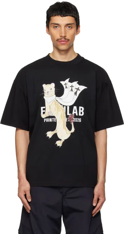 Egonlab Black Hermine Print Cotton T-shirt
