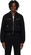 Egonlab Black Lining Denim Bomber Jacket In Black