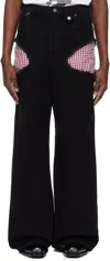 Egonlab Black Openwork Jeans In Black