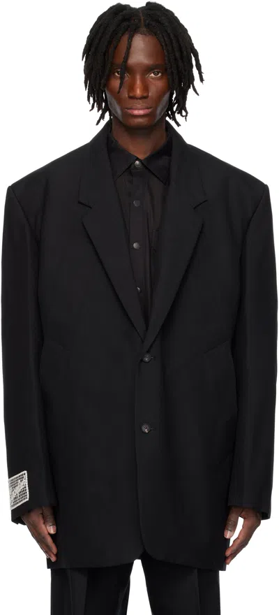 Egonlab Black Oversized Blazer In Tailoring Black Wool
