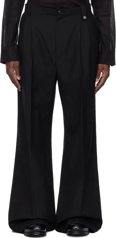 EGONLAB BLACK PLEATED TROUSERS