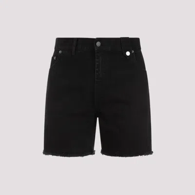 Egonlab Black Stonewashed Cotton Denim Shorts
