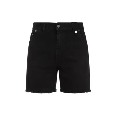 Egonlab Black Stonewashed Cotton Denim Shorts
