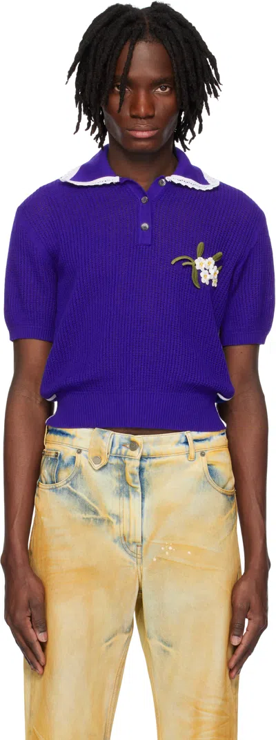 EGONLAB BLUE KNIT POLO