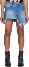 Egonlab Blue Wrap Denim Miniskirt In Blue Wash