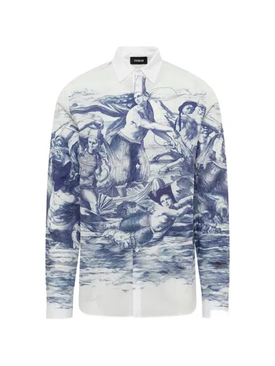 Egonlab Breizh-print Long-sleeve Shirt In Blue