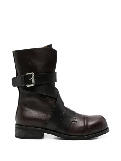 Egonlab Buckled Leather Boots In Multi