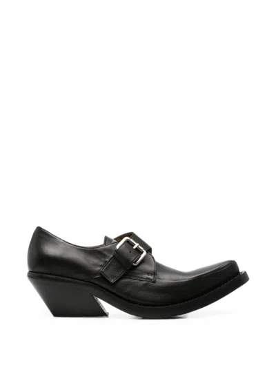 Egonlab Buckle-fastening Leather Derby Shoes In Black