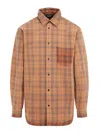 Egonlab Checked Long-sleeved Shirt In Brown