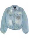 Egonlab Blue Padded Denim Bomber Jacket In Blue