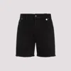 Egonlab Washed-out Denim Shorts In Black Stonewashed