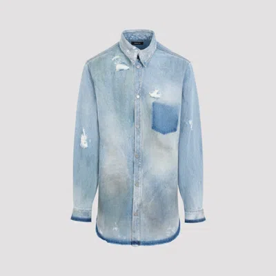 Egonlab Denim Blue Cotton Overshirt