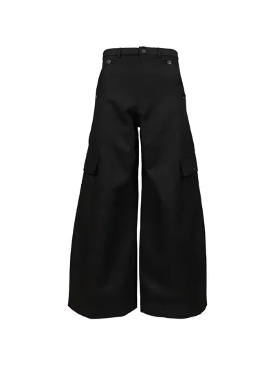Egonlab Duffle Wide-leg Cargo Trousers In Black