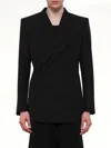 Egonlab Egonic Wool Double-breasted Suit Jacket In Black
