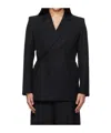 Egonlab Egonic Wool Double-breasted Suit Jacket In Black