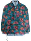 Egonlab Floral-print High-neck Bomber Jacket In Blue