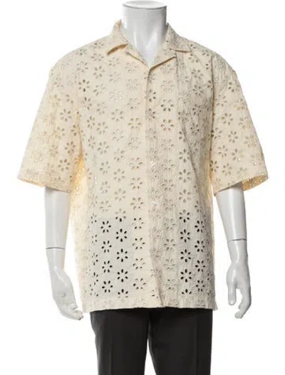 Pre-owned Egonlab Floral Print Short Sleeve Shirt In Neutrals