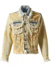 Egonlab Frayed-edge Denim Jacket In Yellow