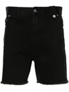 Egonlab Black Stonewashed Cotton Denim Shorts In Black