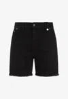 Egonlab Black Stonewashed Cotton Denim Shorts In Black