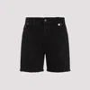 Egonlab Black Stonewashed Cotton Denim Shorts In Black
