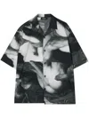 Egonlab Men's Toute Première Fois Cotton Bowling Shirt In Black