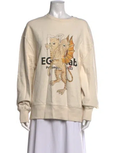 Pre-owned Egonlab Graphic Print Crew Neck Sweatshirt In Neutrals
