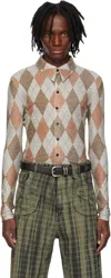Egonlab Gray & Brown Harry Print Fitted Shirt In Harry Print
