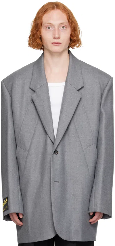 Egonlab Gray Wool Blazer In Grey Wool