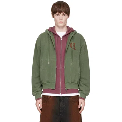 Egonlab Green & Burgundy Double Hoodie In Aw26-026 Green