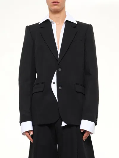Egonlab Illusion Tailored Wool Jacket In Black