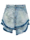 Egonlab Layered Denim Skirt In Blue