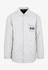Egonlab Logo-patch Quilted Shirt In Gray