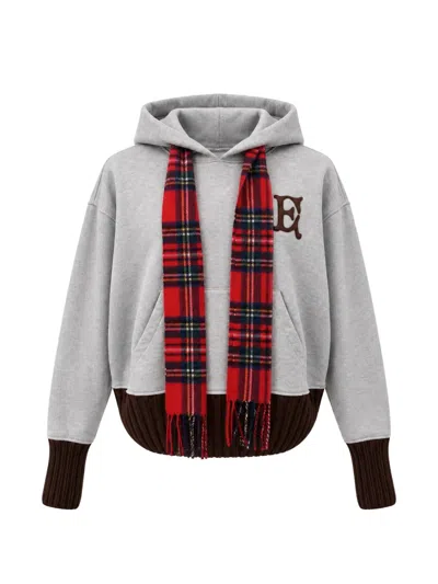 Egonlab Logo-patch Scarf-detail Hoodie In Gray