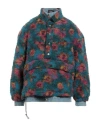 Egonlab Floral-print High-neck Bomber Jacket In Blue