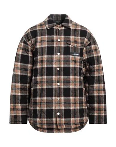 Egonlab . Man Jacket Camel Size L Virgin Wool In Warm Colours Tartan
