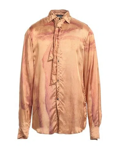 Egonlab . Man Shirt Mandarin Size L Viscose In Orange