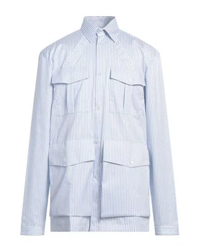 Egonlab . Man Shirt Sky Blue Size L Cotton In Light Blue Stripe