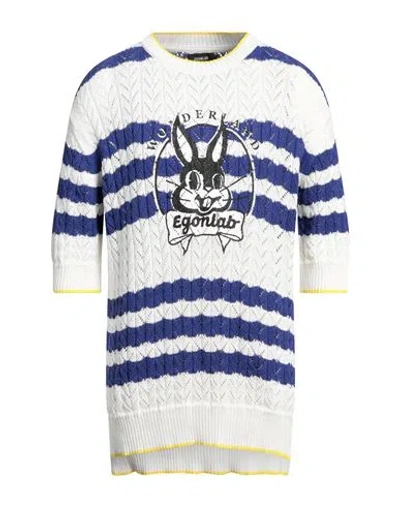 Egonlab Bunny Knit T-shirt In Stripped Blue White Knit