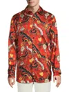 Egonlab Men's Satin Button-down Shirt In Multi