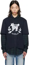 Egonlab Navy Moutono Shirt In Gray
