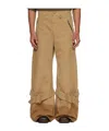 Egonlab Beige Pin-buckle Cargo Jeans In Brown