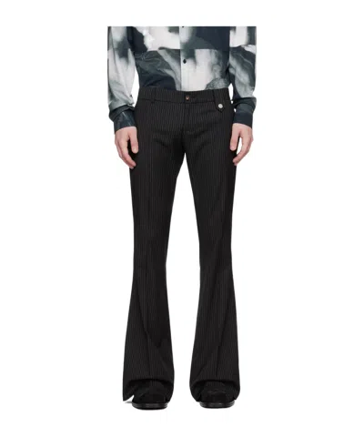Egonlab Pinstripe Casual Pants In Black