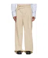 Egonlab Beige Pleated Trousers In Brown